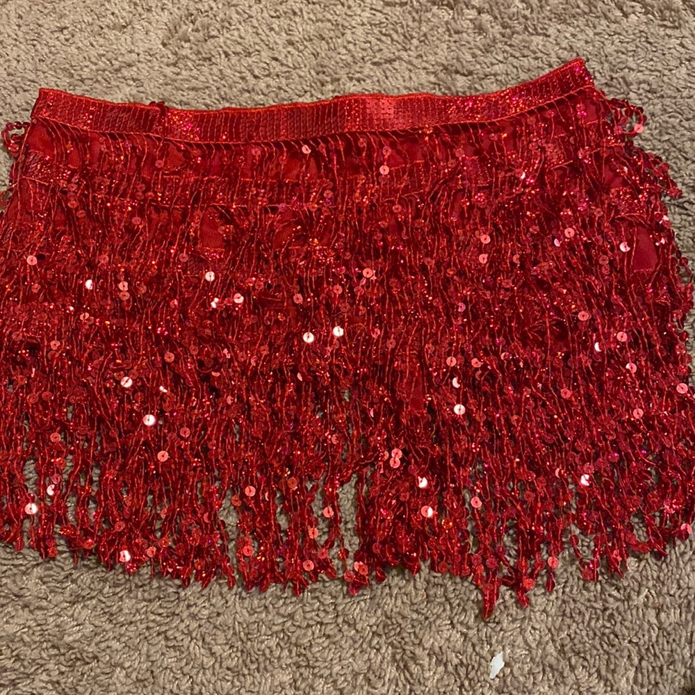 Sequins tie skirt